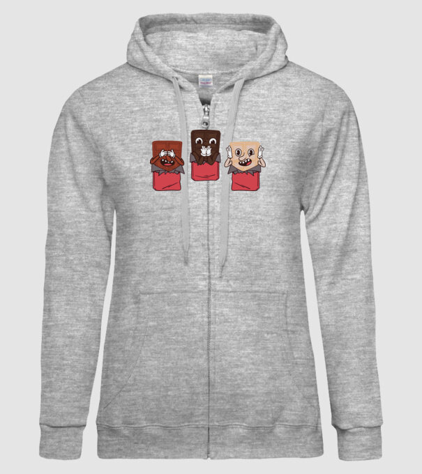 Trio de ciocolată model gri pe tricou