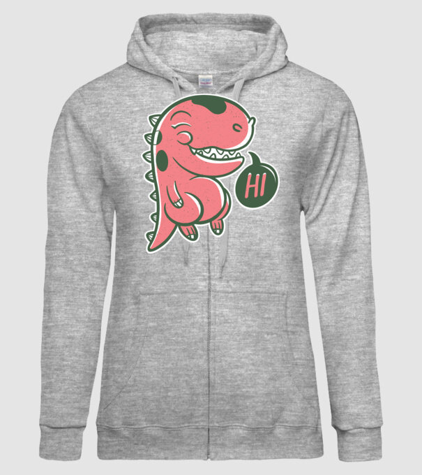 Dinozaur drăguț model gri pe tricou