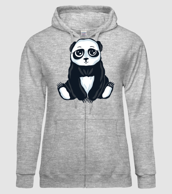 Panda drăguț model gri pe tricou
