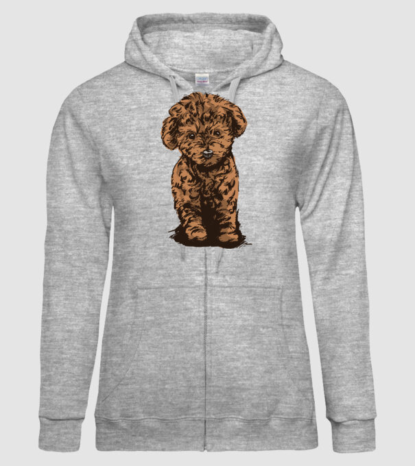 Pudel Drăguț model gri pe tricou