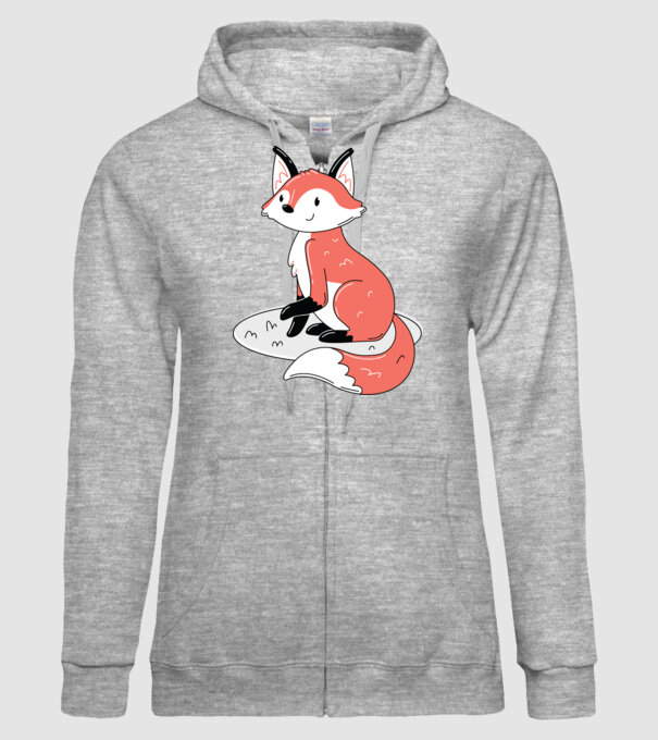 Vulpe drăguță model gri pe tricou
