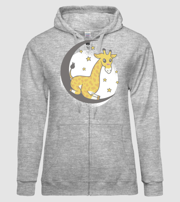 Girafă drăguță model gri pe tricou
