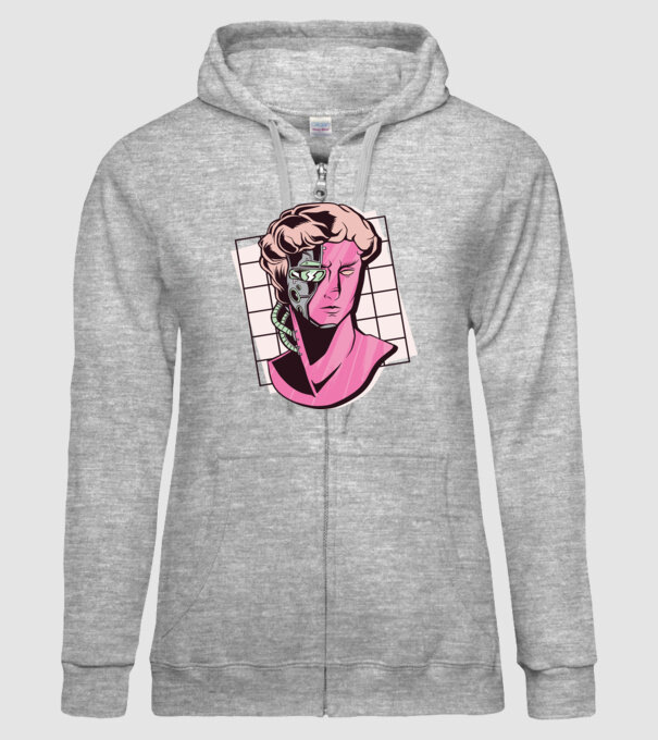 Statuie Cyborg model gri pe tricou