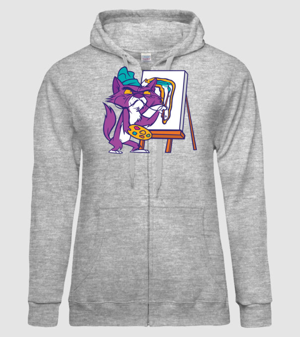 Pisică Dali model gri pe tricou