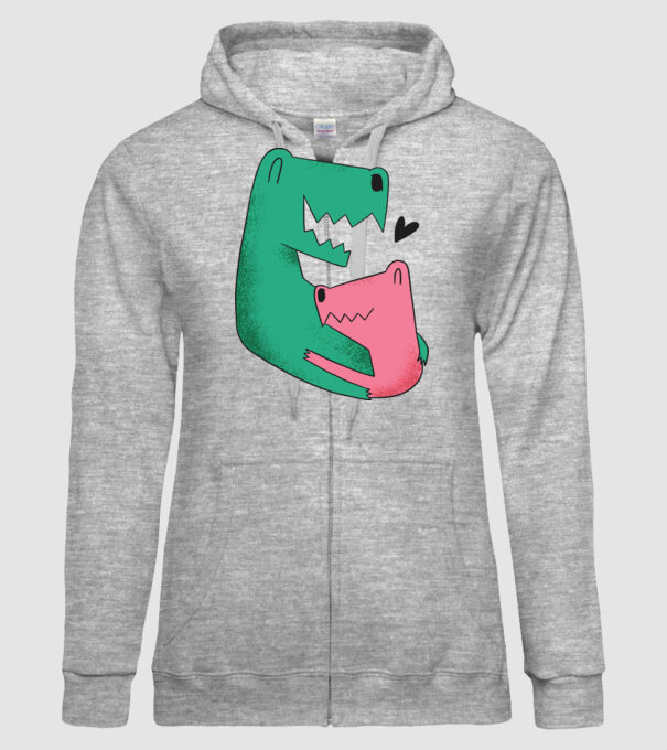 Dinozaur Tată Fiu model gri pe tricou
