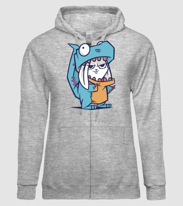 Costum de dinozaur model gri pe tricou
