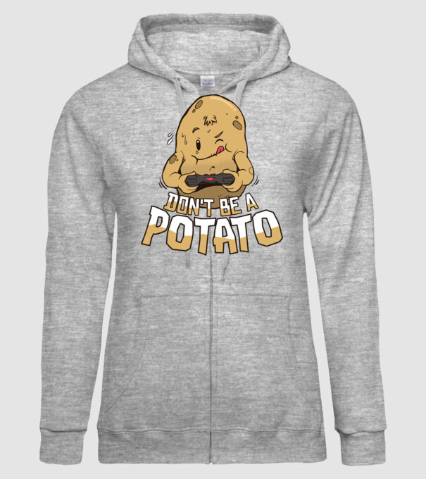 'Don''t be a Potato Gamer' model gri pe tricou
