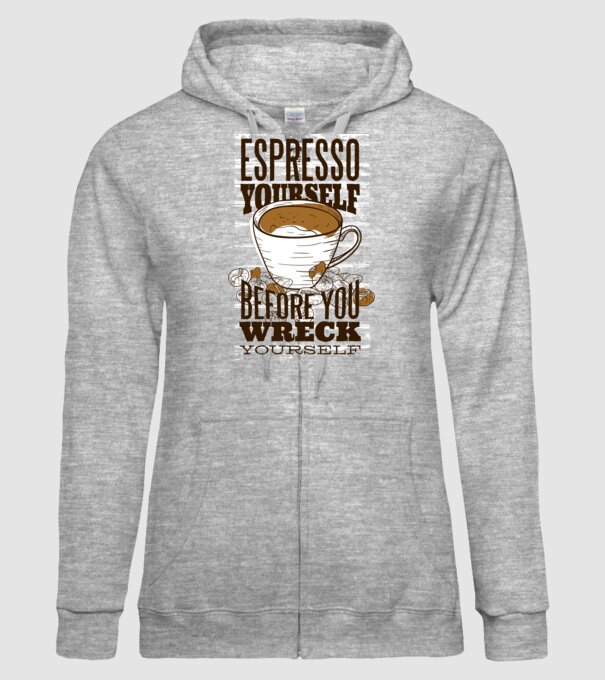 Espresso Yourself cu Cafea model gri pe tricou