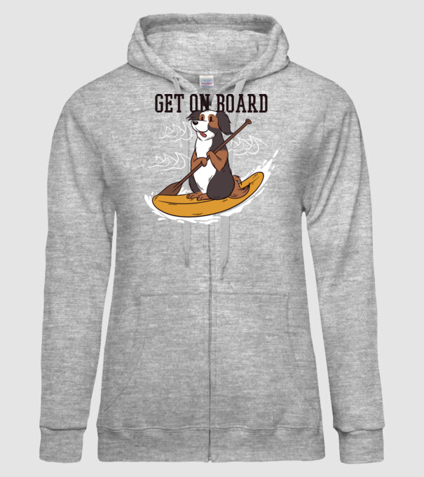 Câine vâslind model gri pe tricou