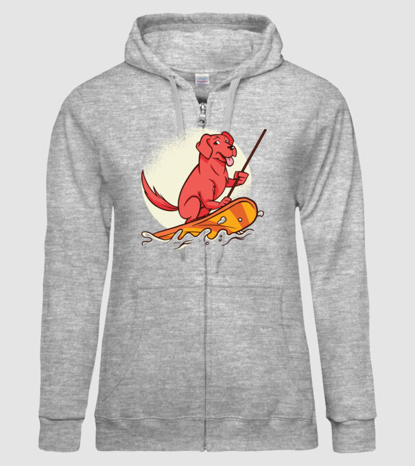 Câine vâslind model gri pe tricou