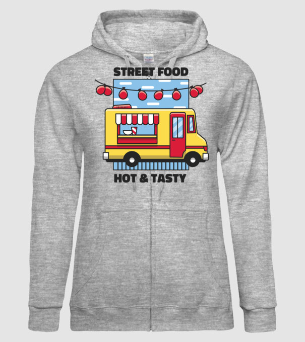 Foodtruck model gri pe tricou