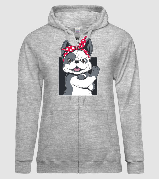 Bulldog Francez model gri pe tricou