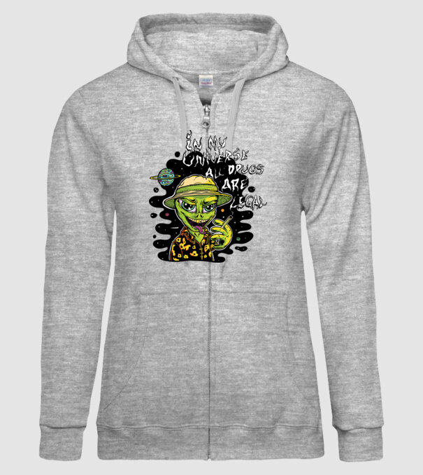 Alien drogat model gri pe tricou