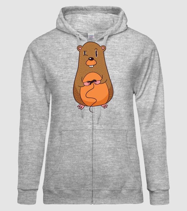 Hamster Gamer model gri pe tricou