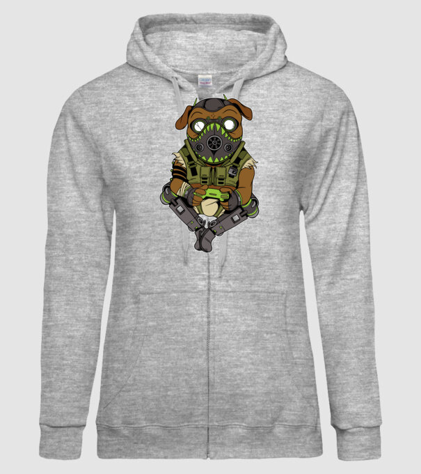 Mops Gamer model gri pe tricou
