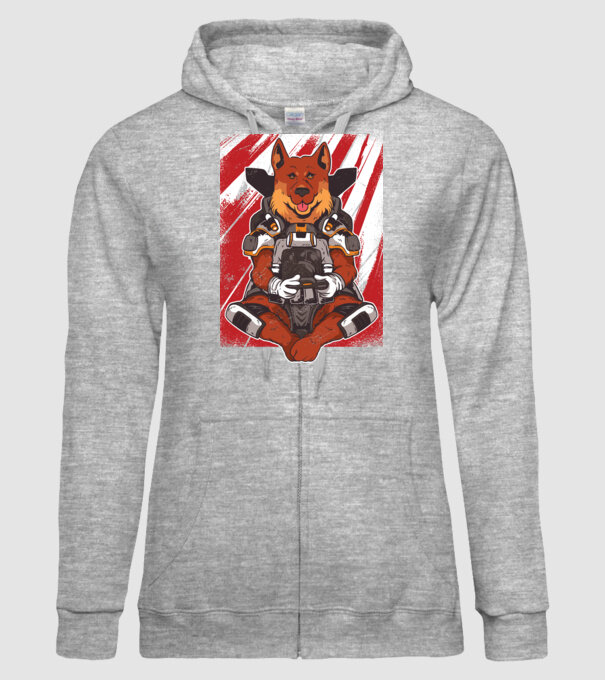 Gamer Ciobănesc german Apex model gri pe tricou