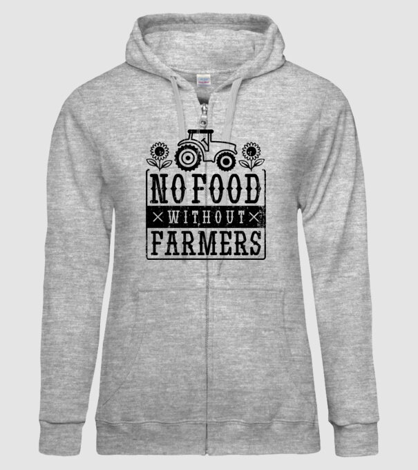 Nu există hrană fără fermieri model gri pe tricou