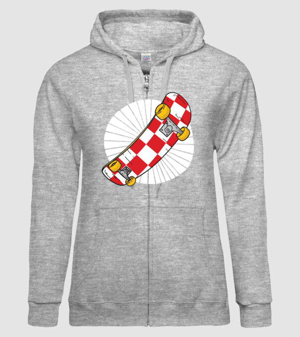 Skateboard model gri pe tricou