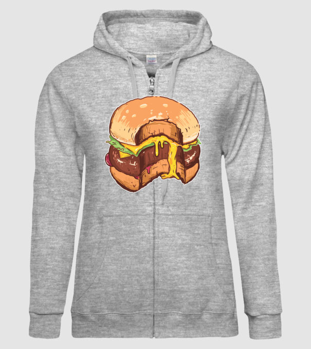 Hamburger model gri pe tricou