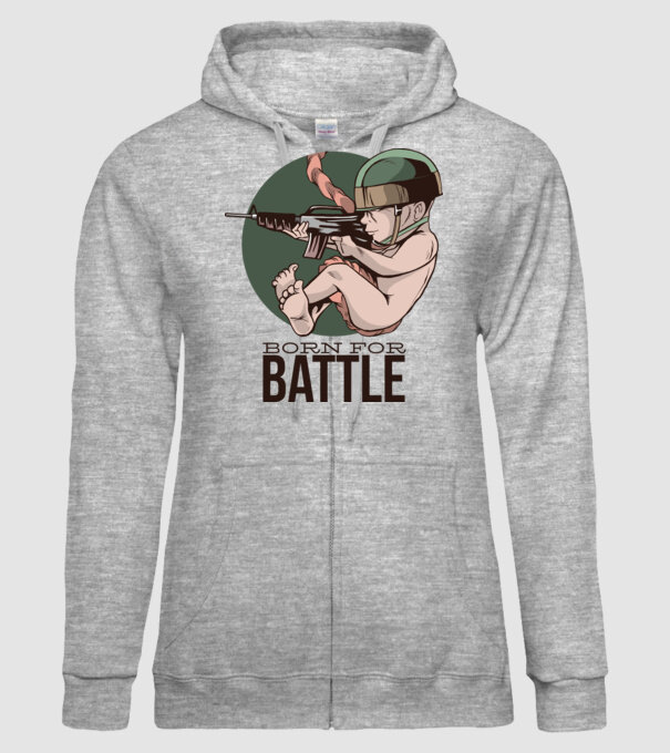 Născut pentru a lupta model gri pe tricou