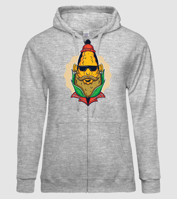 Hipster porumb model gri pe tricou