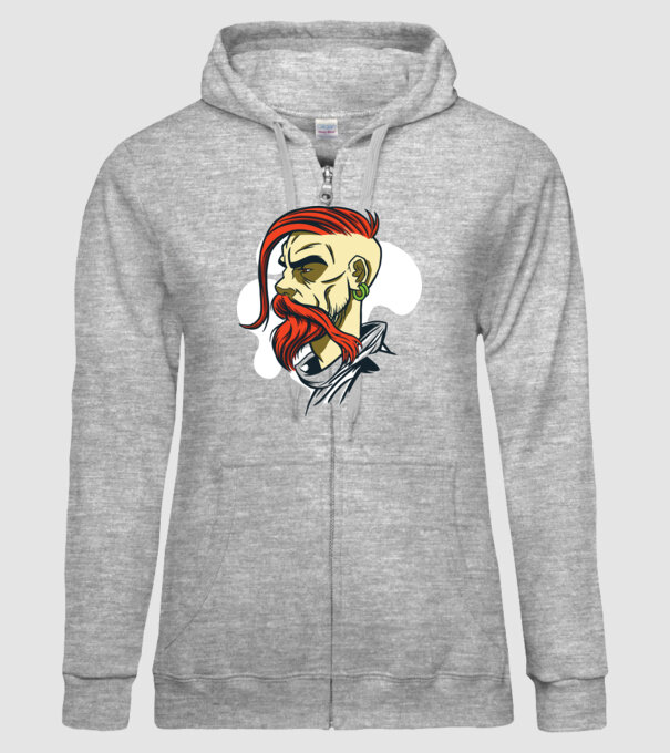 Barbă Hipster model gri pe tricou