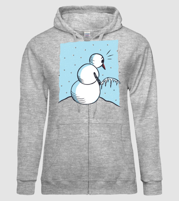 Om de zăpadă face pipi tricou amuzant model gri pe tricou