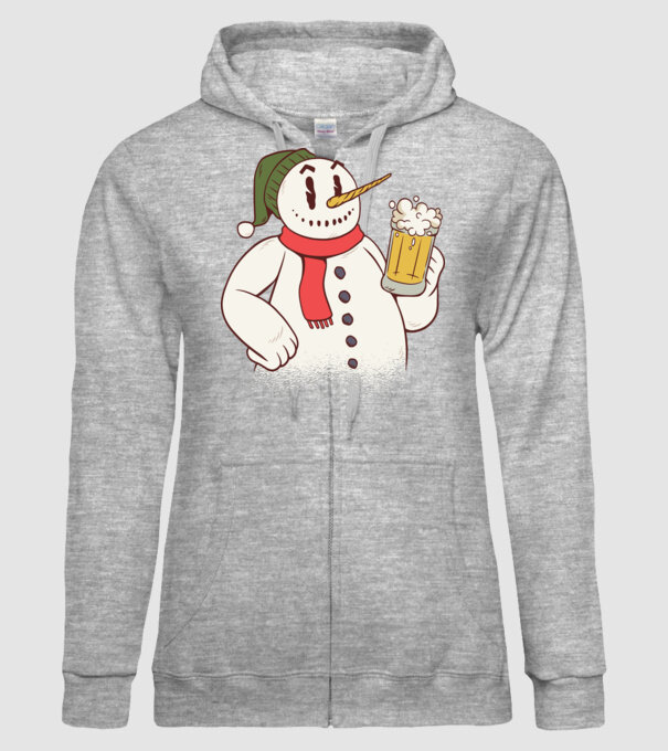 Om de zăpadă cu bere model gri pe tricou