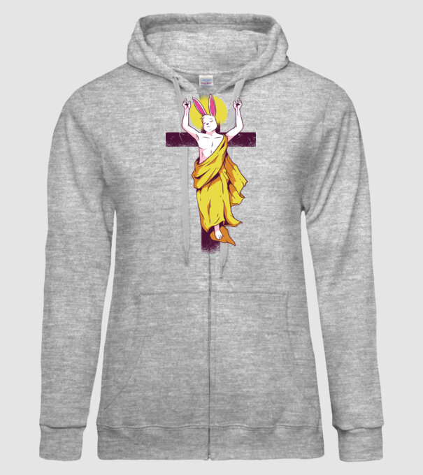 iepuraș de Paște Înviere model gri pe tricou