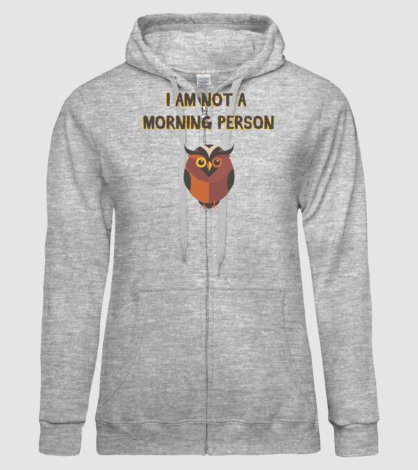 'I''m not a morning person' model gri pe tricou