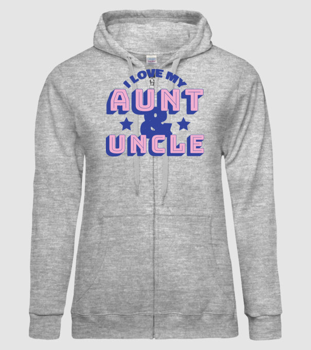 I Love My Aunt & Uncle model gri pe tricou