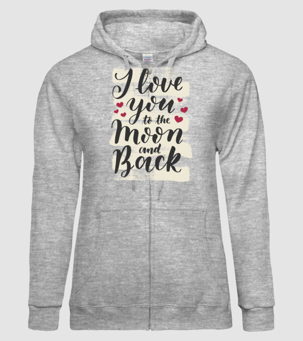 'I love you to the moon and back tricou drăguț Valentine''s Day' model gri pe tricou