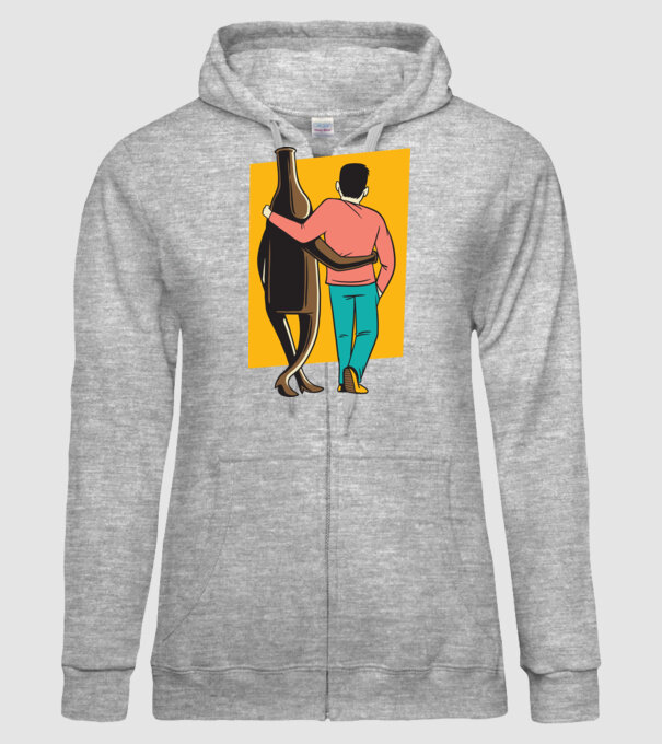 Amici de pahar model gri pe tricou