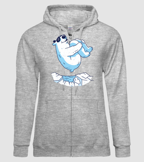 Urs polar Săritură bombă model gri pe tricou