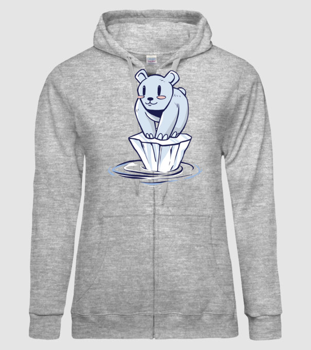 Urs polar pe gheața care se topește model gri pe tricou