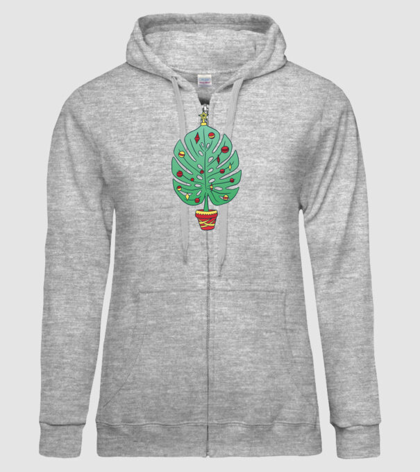 Palmier de Crăciun model gri pe tricou