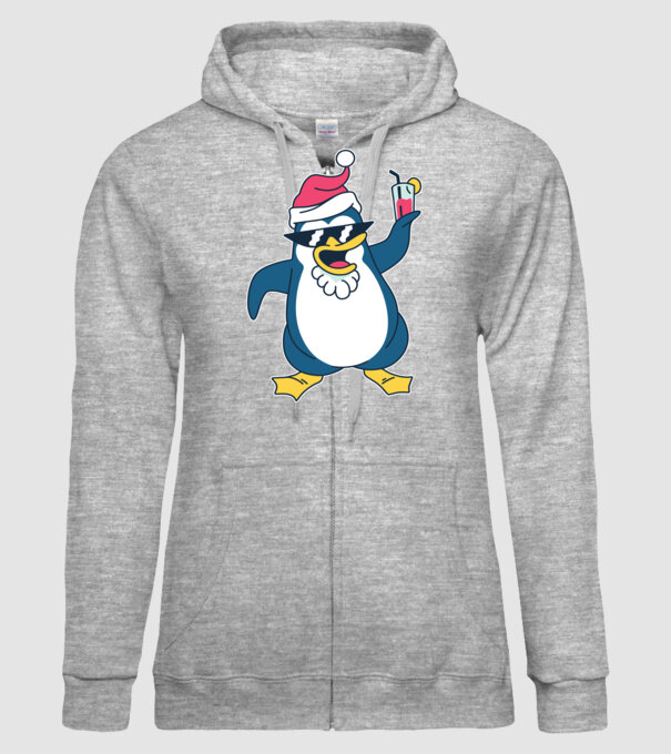Pinguin de Crăciun model gri pe tricou