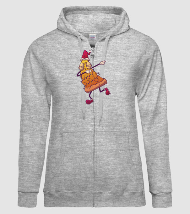 Pizza de Crăciun DAB model gri pe tricou