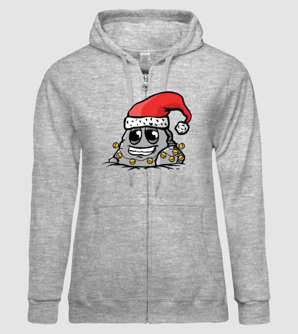 Stâncă de Crăciun model gri pe tricou