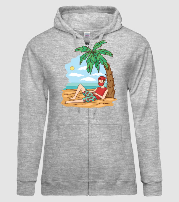 Vacanță în carantină model gri pe tricou