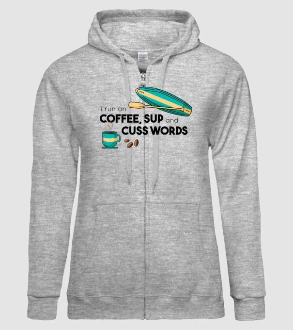 Cafea și SUP model gri pe tricou