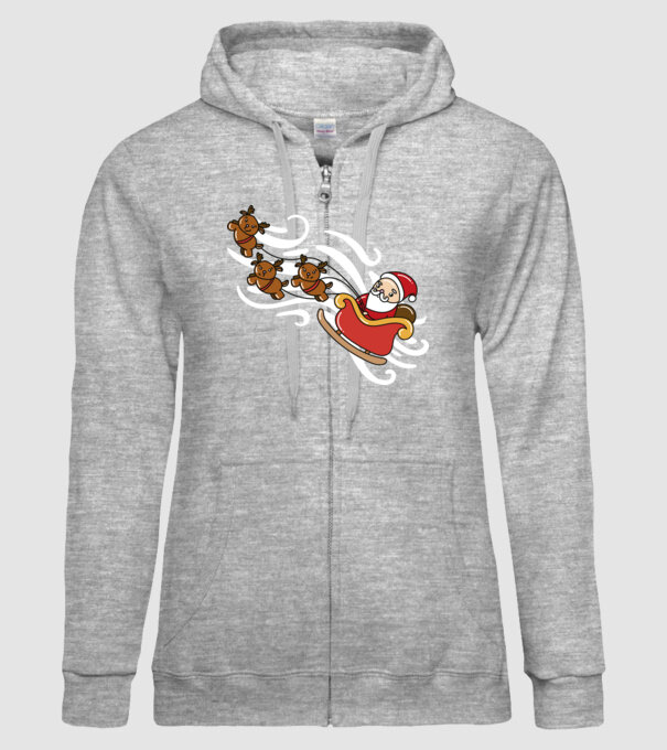 Kawaii sanie Moș Crăciun model gri pe tricou