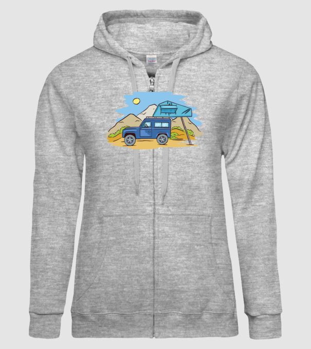 Mașină de camping model gri pe tricou