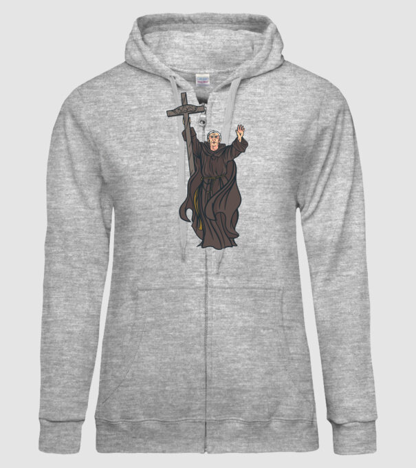 Călugăr creștin model gri pe tricou