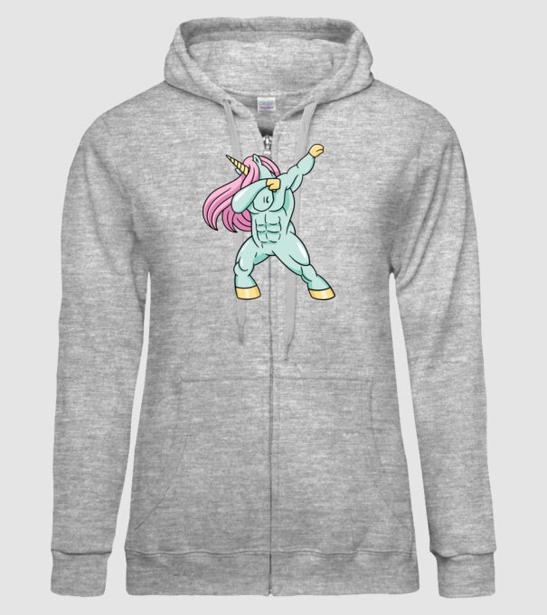 Unicorn Body Building DAB model gri pe tricou