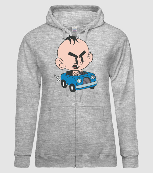 Copilaș cu mașină model gri pe tricou