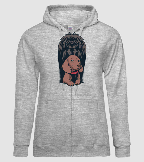 Cățeluș Leu cu umbră model gri pe tricou