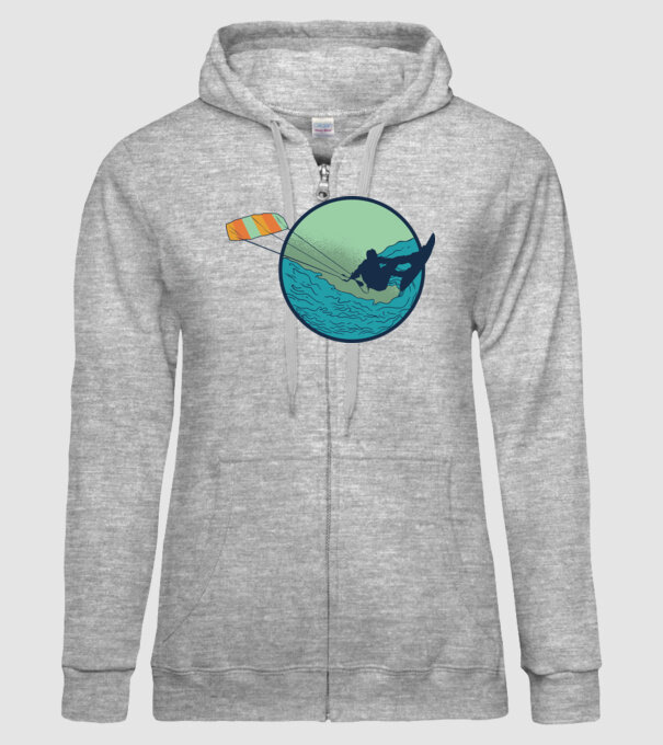 Tricou Kitesurf model gri pe tricou