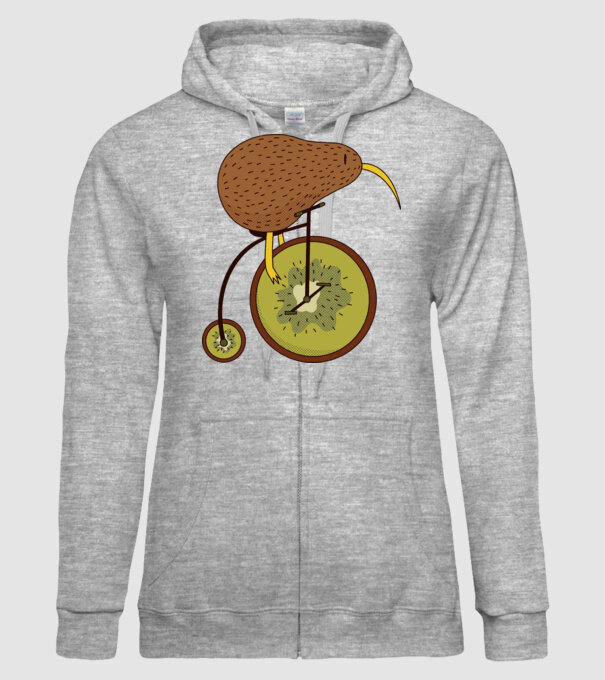 Bicicletă Kiwi model gri pe tricou