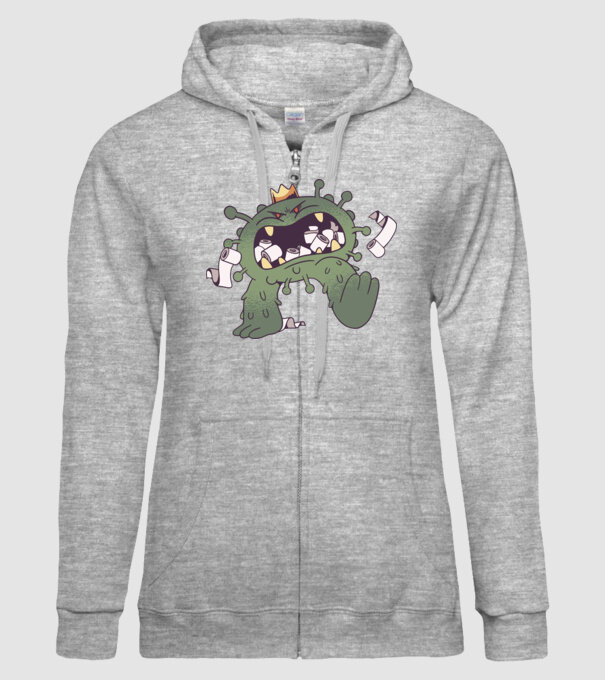 Monstru de hârtie igienică Coronavirus model gri pe tricou